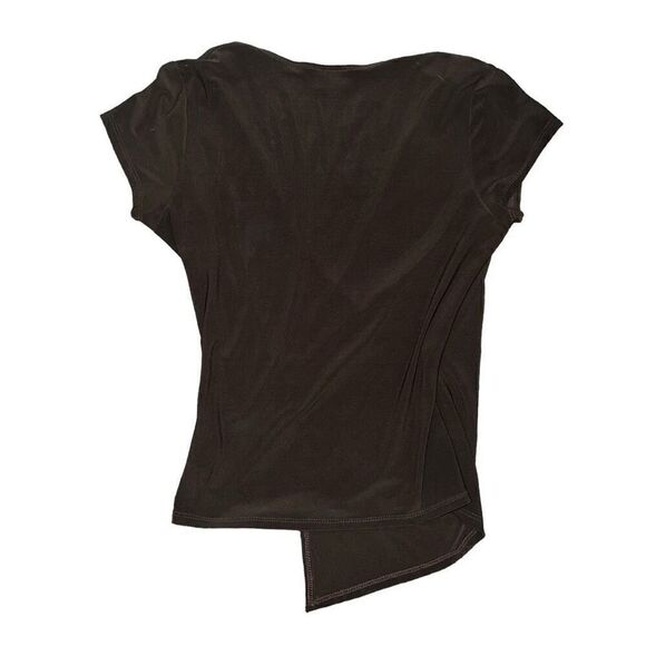 STUDIO Y Vintage Brown V-Neck Faux Wrap Top Size M - Picture 2 of 8